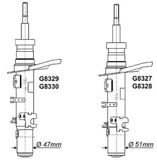 Ön Amortisör Sağ Cıtroen C-Elyse 2012 Peugeot 301- 2012 47 Cm resmi