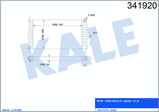 Su Radyatörü Ford Fiesta Box-Fiesta Iv Al-Pl-Brz resmi