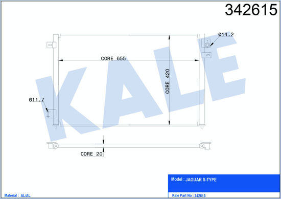 Klima Radyatörü Kondenser Jaguar S-Type Al-Al resmi