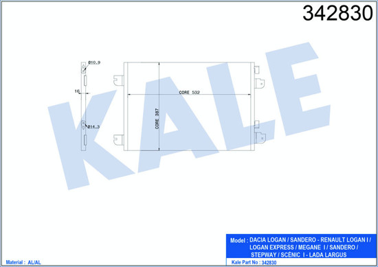 Klima Radyatörü Kondenser Megane 99 Sceniç  01-03 Logan 07 1.5dcı-1.4 16v-1.6 16 resmi