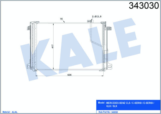 Klima Radyatörü Kondenser Merdcedes Benz Cls-C-E Serısı-Glk-Slk Al-Al resmi