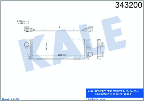 Turbo Radyatörü Intercooler Sprınter 00-06 -Lt28-35-Lt28-46 2.5-2.8 Tdı Al/Pl/Br resmi