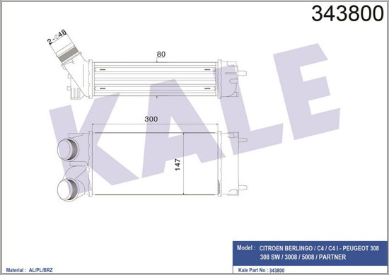 Turbo Radyatörü Intercooler Berlingo 04 C4 04 Peugeot 308-07 Partner 04 1.6hdı A resmi