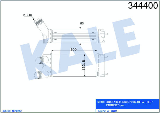 Turbo Radyatörü Intercooler Partner 08 Berlingo 08 1.6 Hdı Al/Pl/Brz 300x147x76 resmi