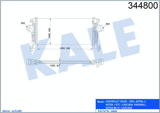 Turbo Radyatörü Intercooler Astra J-Cruze J305 Al/Pl/Brz 565x280x30 resmi