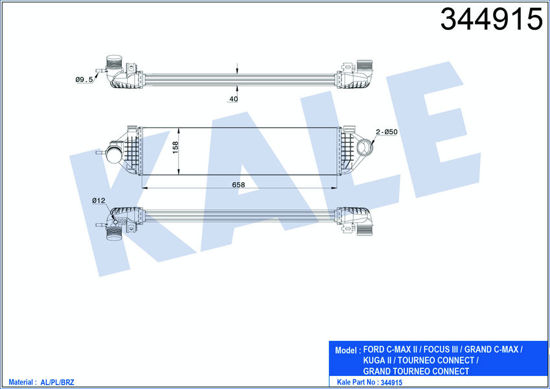 Turbo Radyatörü Intercooler Cmax Iı 10 Focus 3 13 Kuga Iı 13 Transit Connect 1 resmi