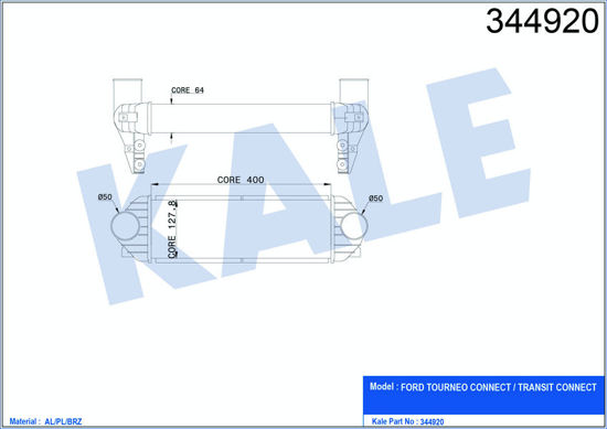 Turbo Radyatörü Intercooler Transit/Tourneo Connect 1.8tdci 02-13 Al/Pl/Brz 400x resmi