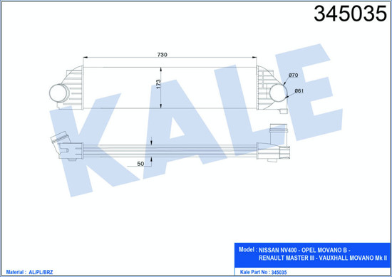 Turbo Radyatörü Intercooler Master 3- 2.3 Dci 10 Al/Pl/Brz resmi