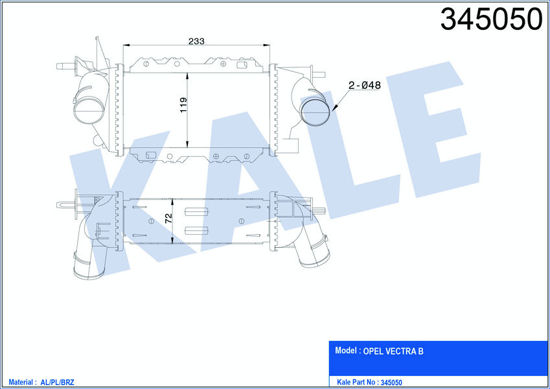 Turbo Radyatörü Intercooler Vectra 2.0-2.2 Dti Mek Al/Pl/Brz resmi