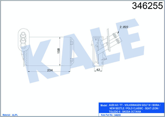 Kalorifer Radyatörü A3-Tt-Bora-Golf 4-Octavıa-Toledo Iı-Leon-1.61.9tdı-2.3 V5-2 resmi