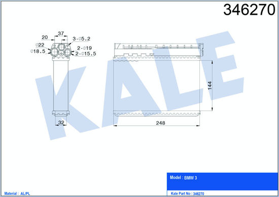 Kalorifer Radyatörü Bmw E36 90-2.98 E39 520i 96-9.00 523i 95-9.00 528i 95-9.00 5 resmi