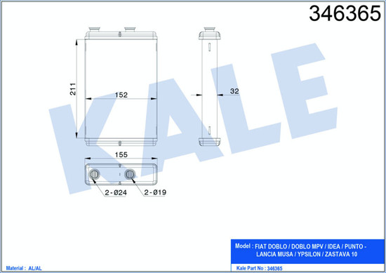 Kalorifer Radyatörü Doblo 01 Punto 01 Idea 04 Ac Klimasız 209x159 0183831ab resmi