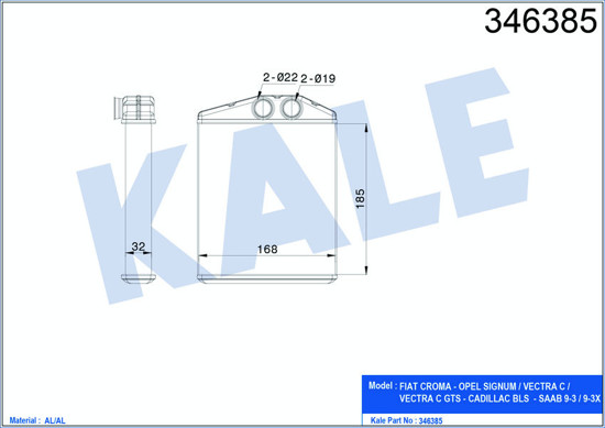 Kalorifer Radyatörü Vectra C 02 Sıgnum 03 Z18xer 185x169 resmi