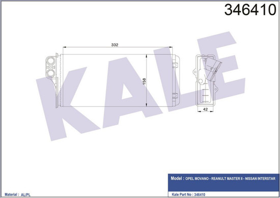 Kalorifer Radyatörü Master 2- 2.5d-2.8dtı 98-01 Opel Movano 1.9dtı-2.2dtı 00 resmi