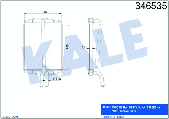 X Kalorifer Radyatörü Brazing Ka 96-08 Fiesta Iv 95-02 Puma 97-02 1.3-1.6 247x19 resmi