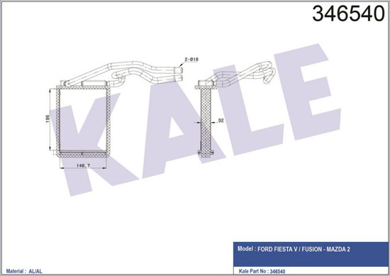 Kalorifer Radyatörü Fiesta V 1.4tdci 1.6tdci 01-08 Focus 1 1.4 1.6 1.8 2.0 98-04 resmi