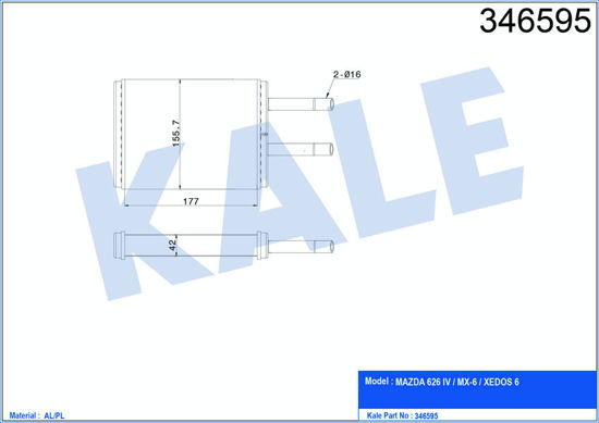 Kalorifer Radyatörü Brazing Mazda 626 Otom/Mek 183x156x26 resmi