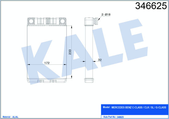 Kalorifer Radyatörü Mercedes Benz Clk-Sl-G Class-C Class Al-Brz resmi