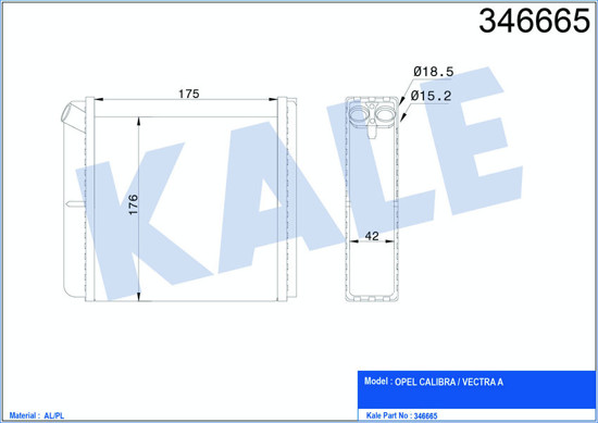 Kalorifer Radyatörü Astra F-Calıbra A-Vectra A 175x195x40 resmi