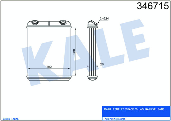 Kalorifer Radyatörü Brazing Laguna Iı Ac Klimasız 210x184x26 resmi