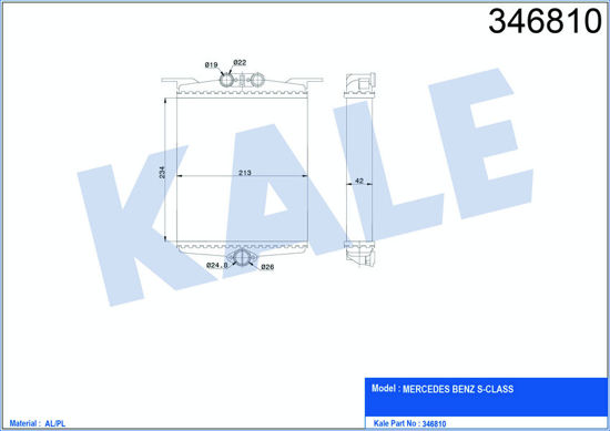 Kalorifer Radyatörü Mercedes Benz S Serisi 91-98 240x207x48 resmi