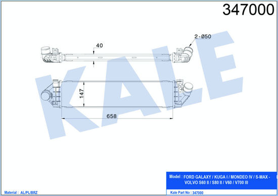 Turbo Radyatörü Intercooler Mondeo 07 Kuga-S-Max-Galaxy Volvo S60 S80 V60 V70 11 resmi