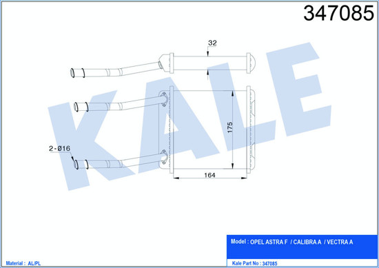 Kalorifer Radyatörü Astra F-Calıbra A-Vectra A Borulu Klimasız 175x188x48 resmi