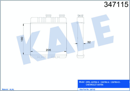 Kalorifer Radyatörü Astra G-Zafıra 206x180x32 resmi