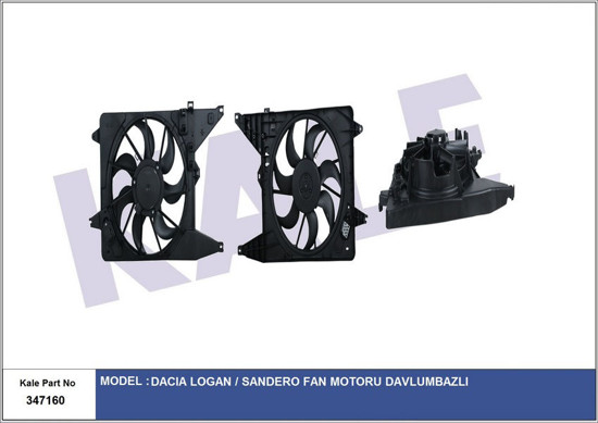 Fan Motoru Davlumbazlı Komple Dacıa Logan-Sandero 1.5 Dci Euro5 resmi