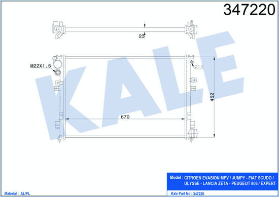 Su Radyatörü Scudo/P806 1.8i-2.0i 8v-2.0i 16v Al/Mknk resmi