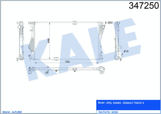 Su Radyatörü Trafiç  2-Vıvaro 2.0 Dci-Cdti 06 M9r 780x462.25x27 Mek Ac /- resmi