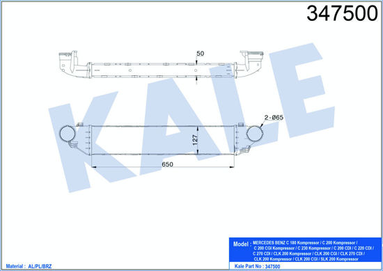 Turbo Radyatörü Intercooler Mercedes W203 00-07 S203 01-07 Cl203 01-08 Al/Pl/Brz resmi