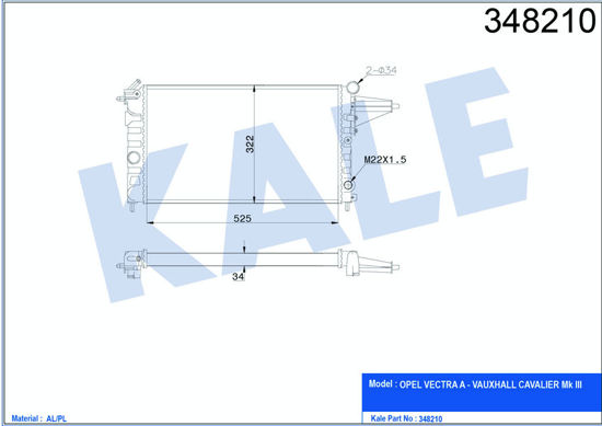 Su Radyatörü Al/Mknk Vectra A 88 1.6-1.8-Vauxhall Cavalıer Mk Iıı Mt resmi