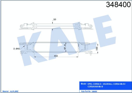 Turbo Radyatörü Intercooler Corsa D Al/Pl/Brz 450x97x52 resmi