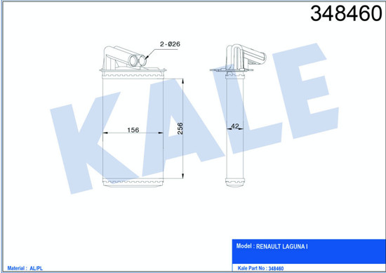 Kalorifer Radyatörü Laguna I 1.8ı-1.9 Dcı-2.0ı 94- resmi