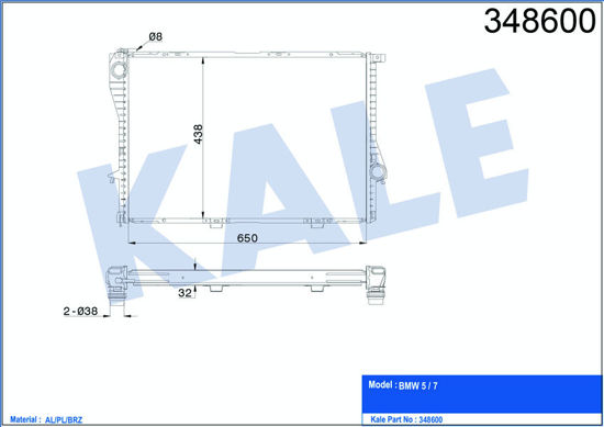 Su Radyatörü Bmw 5 E39 520i-523i-525i-528i-530i-535i-540i-Bmw 7 E38 728i Mek Al- resmi