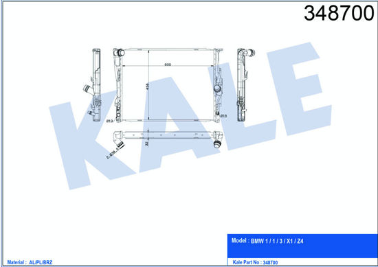 Su Radyatörü Bmw 1-Serisi E81 - E82 - E87 -3-Serisi E90 - E91 - E92 -Z4 E89 Al-P resmi