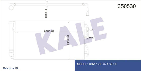 Klima Radyatörü Kondenser Bmw 1.16i-1.16d--3.16i-3.20d-2.18d-4.18d-4.20d 11 resmi