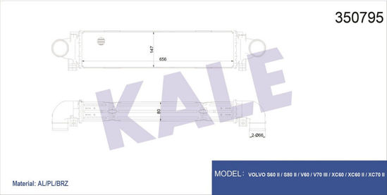 Turbo Radyatörü Intercooler Al/Pl/Brz S60 Iı-S80 Iı-V60-V70 Iıı-Xc60-Xc60 Iı-Xc7 resmi