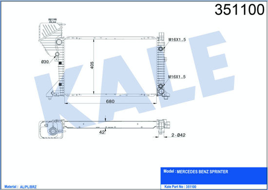 Su Radyatörü Sprınter Al/Pl/Brz 680x405x32 resmi