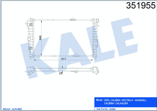 Su Radyatörü Al/Pl/Brz Calıbra 2.0 16v 90 -Vectra A 1.4-1.6 89 95-Vauxhall Calıb resmi