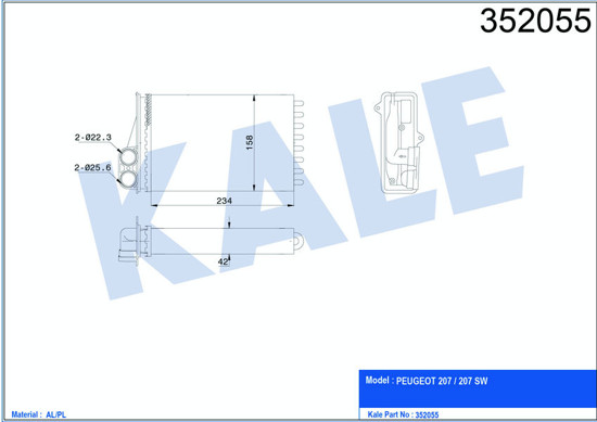 Kalorifer Radyatörü Klimalı-Klimasız Peugeot 207-1.4-1.4 16v-1.6hdı-1.6 16v 06 resmi