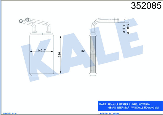 Kalorifer Radyatörü Master-Movano 2.5-3.0 Dtı-Dcı 235x145x42 resmi