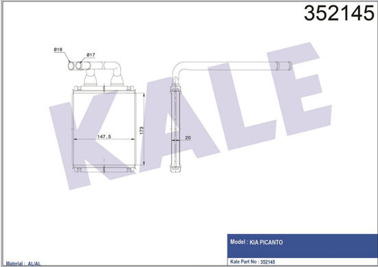 Kalorifer Radyatörü Kıa Piç Anto 1.0-1.1-1.1 Crdi 04 175x150x20 resmi