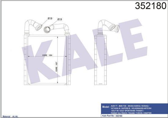 Kalorifer Radyatörü Golf 7-Passat-Tiguan-Crafter-Octavıa-Superb-Ateca-Q3 13 164x resmi
