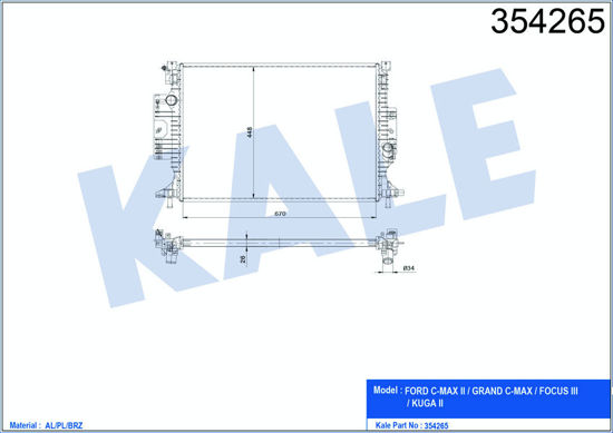 Su Radyatörü Al/Pl/Brz C-Max Iı-Grand C-Max-Focus 3-Kuga Iı resmi