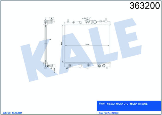 Su Radyatörü Note-Miç Ra Iıı-Miç Ra C C Al/Pl/Brz 500x381x16 resmi