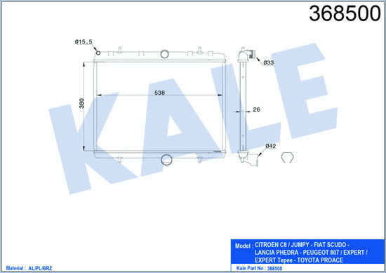 Su Radyatörü Expert Iıı-Jumpy Iıı-Scudo Iıı 1.6hdı-2.0hdı-P807-C8 2.0hdı 16v 718 resmi