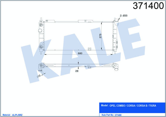 Su Radyatörü Combo-Corsa-Corsa B-Tıgra Al/Pl/Brz 680x273x26 resmi