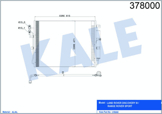 Klima Radyatörü Kondenser Landrover Dışcovery Iıı-Rangeroversport Al-Al 473x636x resmi